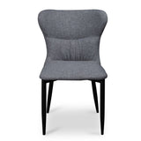 Mavis Fabric Dining Chair - Pebble Grey in Black Legs Dining Chair St Chairs-Core   