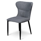 Mavis Fabric Dining Chair - Pebble Grey in Black Legs Dining Chair St Chairs-Core   