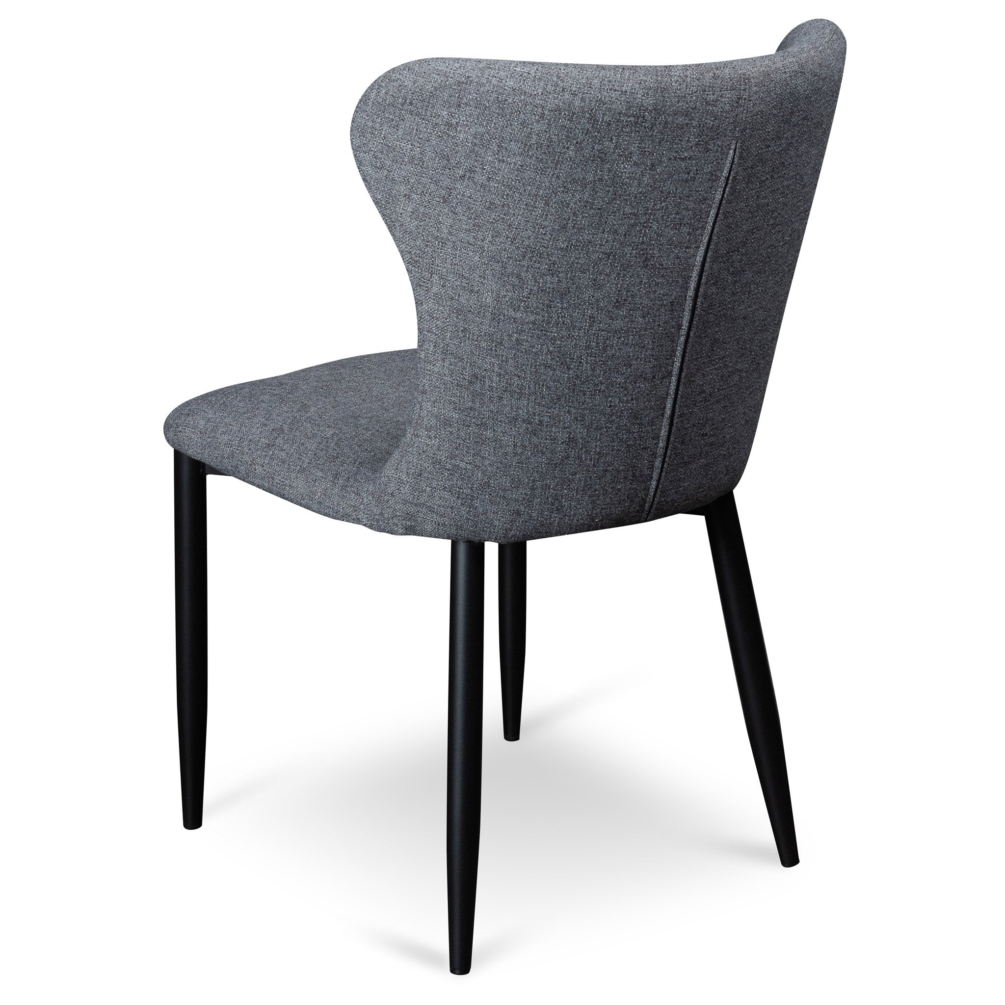 Mavis Fabric Dining Chair - Pebble Grey in Black Legs Dining Chair St Chairs-Core   