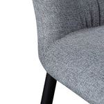 Mavis Fabric Dining Chair - Pebble Grey in Black Legs Dining Chair St Chairs-Core   