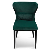 Mavis Dining Chair - Dark Green Velvet in Black Legs - Last One Dining Chair St Chairs-Core   