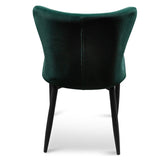 Mavis Dining Chair - Dark Green Velvet in Black Legs - Last One Dining Chair St Chairs-Core   