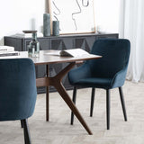Acosta Dining Chair - Navy Blue Velvet in Black Legs - Last One Dining Chair St Chairs-Core