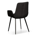 Set of 2 - Alice Fabric Dining Chair - Black Dining Chair Sendo-Core   