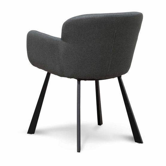 Kemp Fabric Dining Chair - Gunmetal Grey with Black Legs DC6605-EI