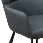 Kemp Fabric Dining Chair - Gunmetal Grey with Black Legs DC6605-EI