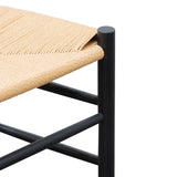 Erika Rattan Black Dining Chair - Natural Seat Dining Chair Oakwood-Core