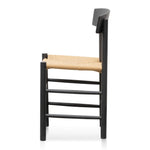 Erika Rattan Black Dining Chair - Natural Seat Dining Chair Oakwood-Core