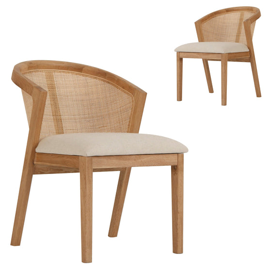 Set of 2 - Earlene Fabric Dining Chair - Light Beige Dining Chair LJ-Core   