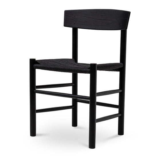 Set of 2 - Erika Rattan Dining Chair - Full Black Dining Chair Oakwood-Core   