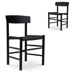 Set of 2 - Erika Rattan Dining Chair - Full Black Dining Chair Oakwood-Core   