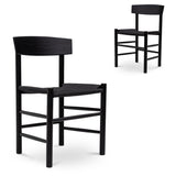 Set of 2 - Erika Rattan Dining Chair - Full Black Dining Chair Oakwood-Core   