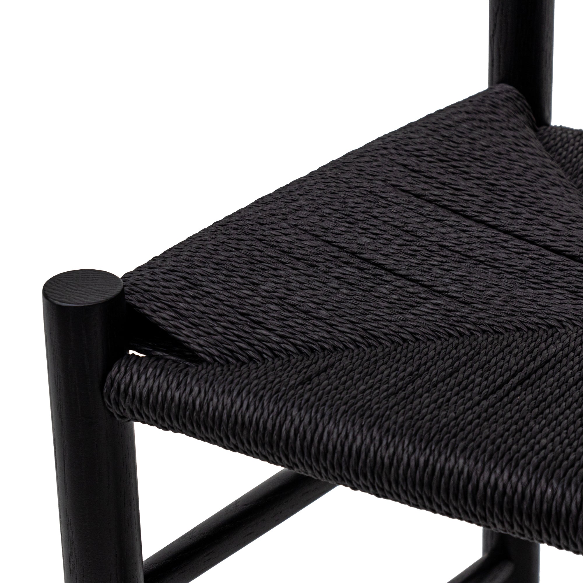 Set of 2 - Erika Rattan Dining Chair - Full Black Dining Chair Oakwood-Core   