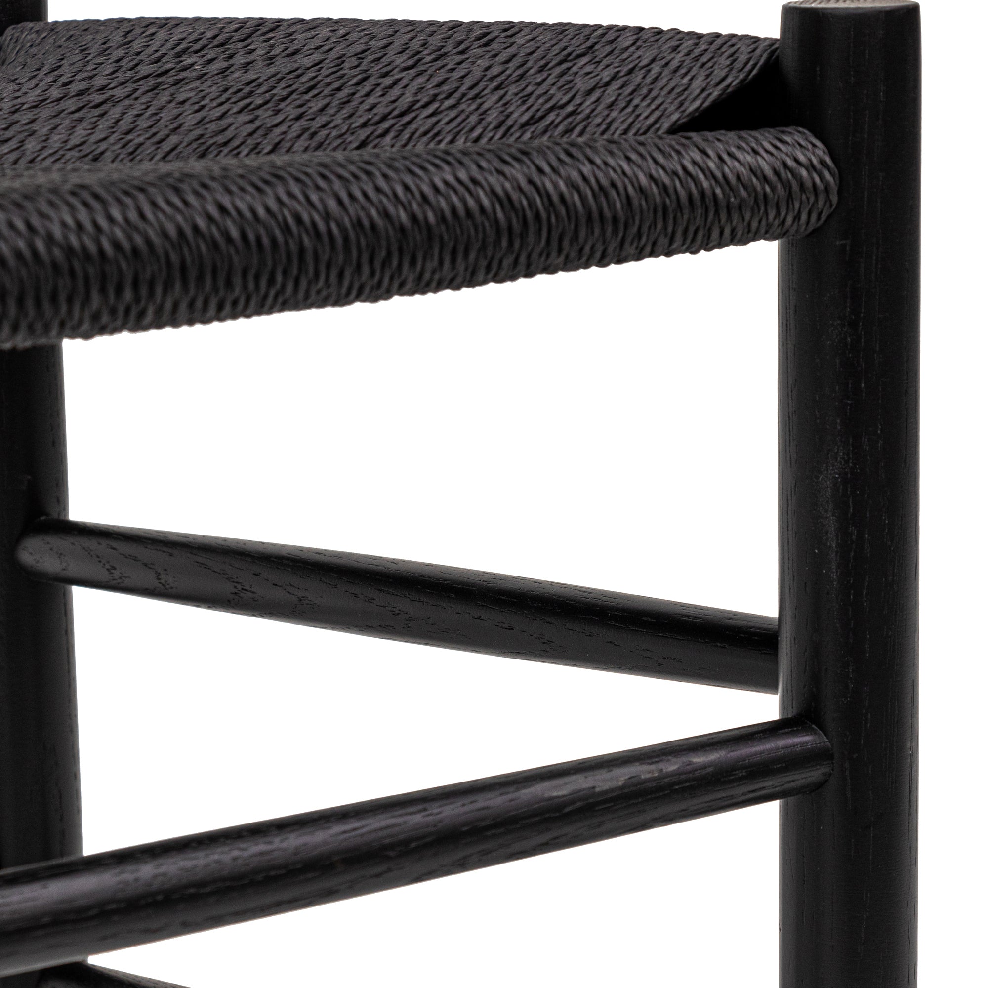 Set of 2 - Erika Rattan Dining Chair - Full Black Dining Chair Oakwood-Core   