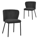Set of 2 - Flossie Fabric Dining Chair - Charcoal Grey Dining Chair Freehold-Core   