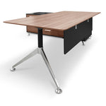 Excel 1.95m Executive Office Desk Left Return - Walnut - Black Office Desk Sun Desk-Core   
