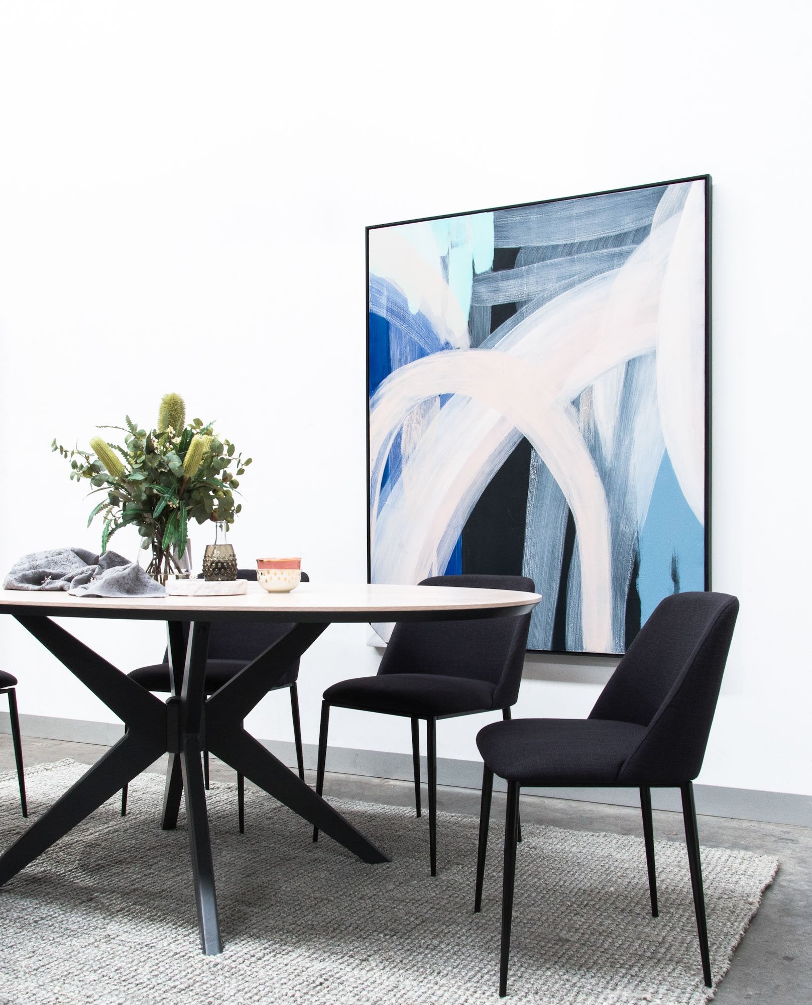 Tisha Fabric Dining Chair - Black - Last One Dining Chair Swady-Core