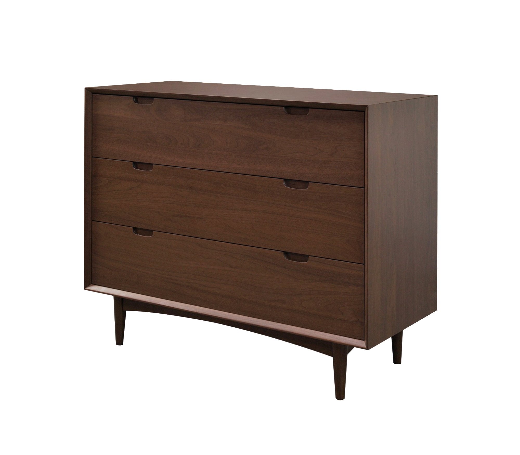 Asta 3 Drawer Chest Scandinavian Design - Walnut Drawer VN-Core   