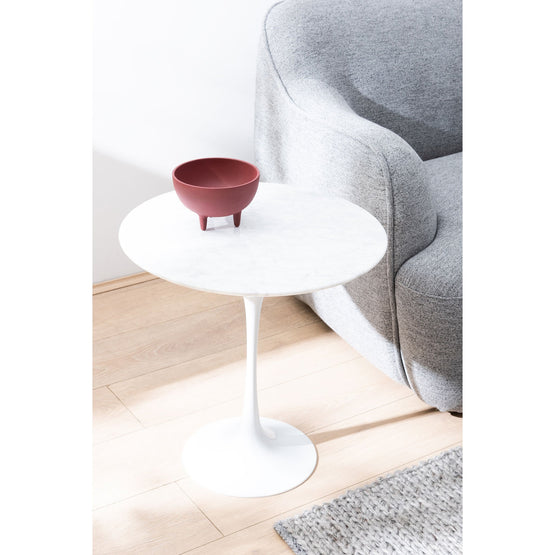 Tulip 50cm Round Marble Side Table - Eero Saarinen Replica - Aluminium DT110A