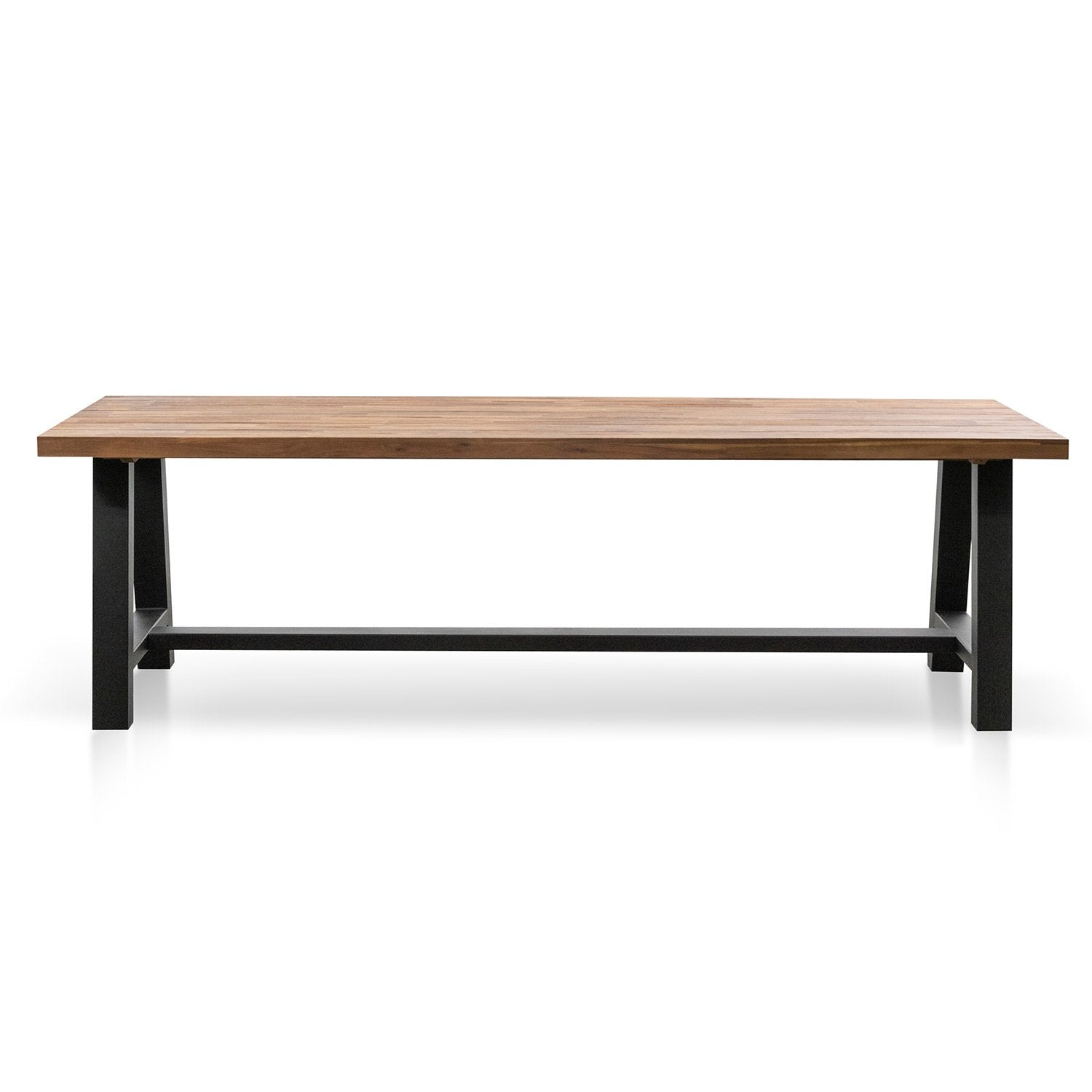 Ellis 2.5m Outdoor Dining Table - Natural Top and Black Base Dining Table Eminem-Core