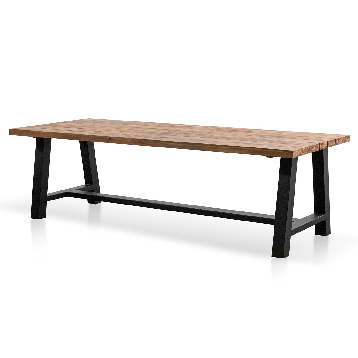 Ellis 2.5m Outdoor Dining Table - Natural Top and Black Base Dining Table Eminem-Core