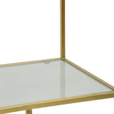 Elle 1.2m Glass Shelving Unit - Gold Frame Shelves K Steel-Core   