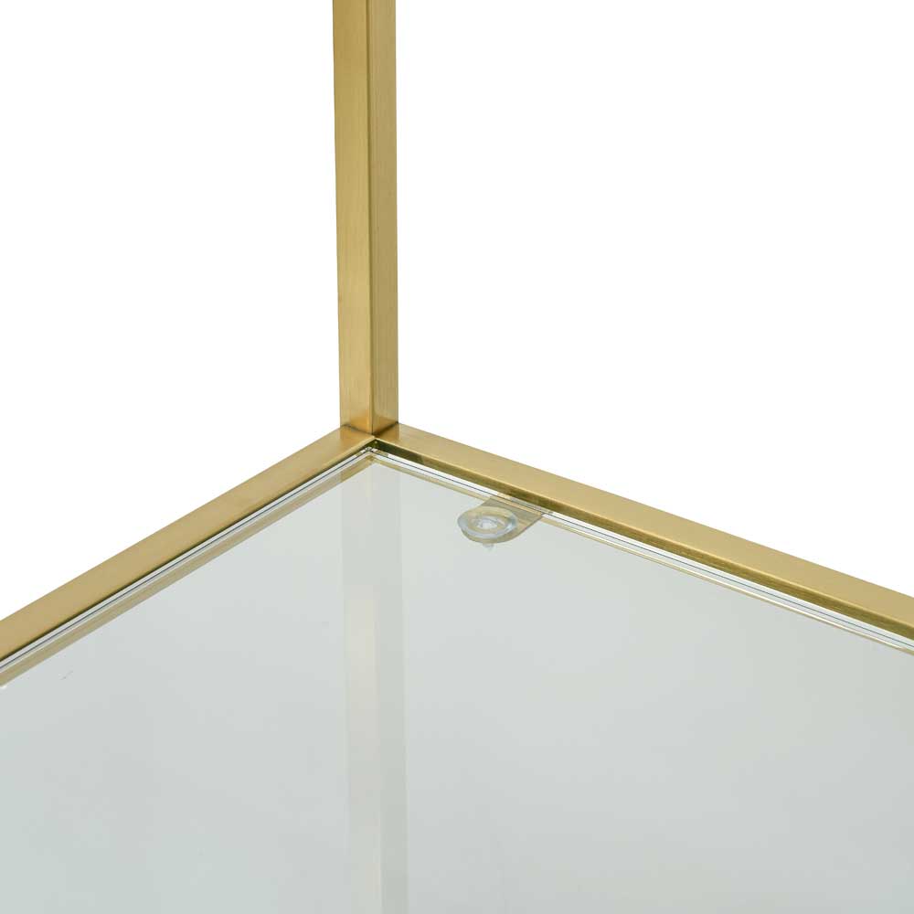 Elle 1.2m Glass Shelving Unit - Gold Frame Shelves K Steel-Core   