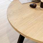 Nena Reclaimed 1.25m Round Dining Table - Black Legs Dining Table Reclaimed-Core   