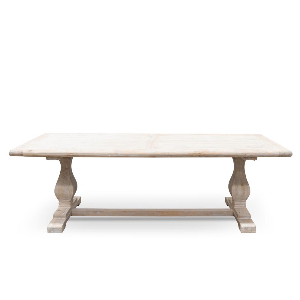 Ex Display - Titan Reclaimed 2.4m ELM Wood Dining Table - Rustic White Washed Dining Table Reclaimed-Core