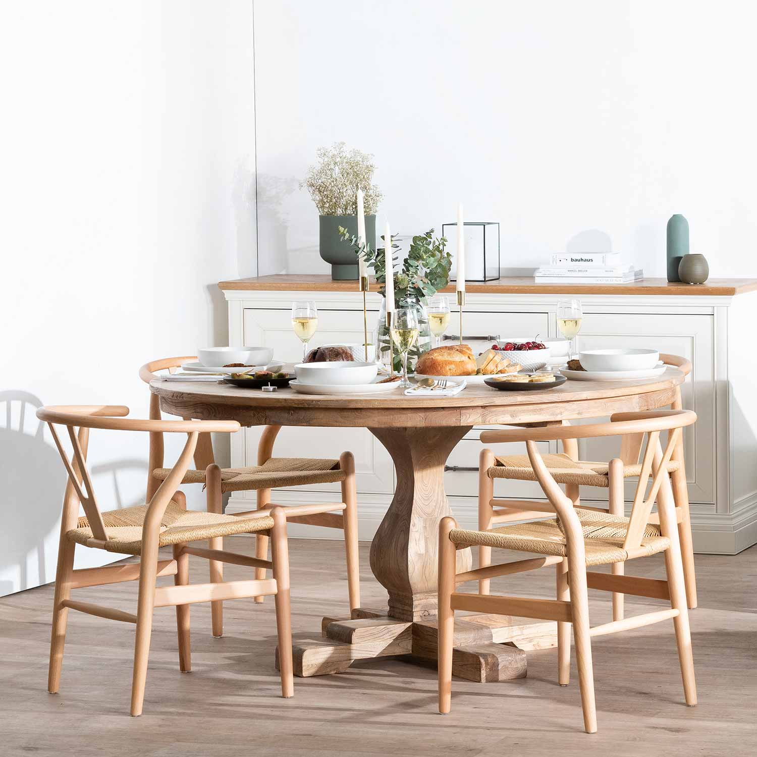 Gene Reclaimed 1.4m Round Dining Table - Rustic Natural Dining Table Reclaimed-Core   