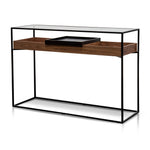 Norman Metal Frame Console - Walnut - Black Tray DT2823-IG