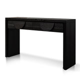 Bonnie 140cm Wooden Console Table with Drawers - Textured Espresso Black Console Table Valerie-Core   