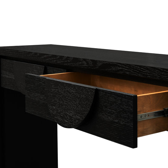 Bonnie 140cm Wooden Console Table with Drawers - Textured Espresso Black Console Table Valerie-Core   