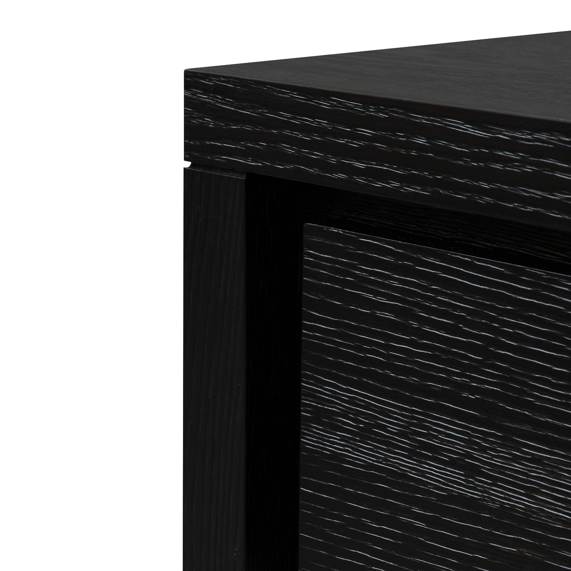 Bonnie 140cm Wooden Console Table with Drawers - Textured Espresso Black Console Table Valerie-Core   