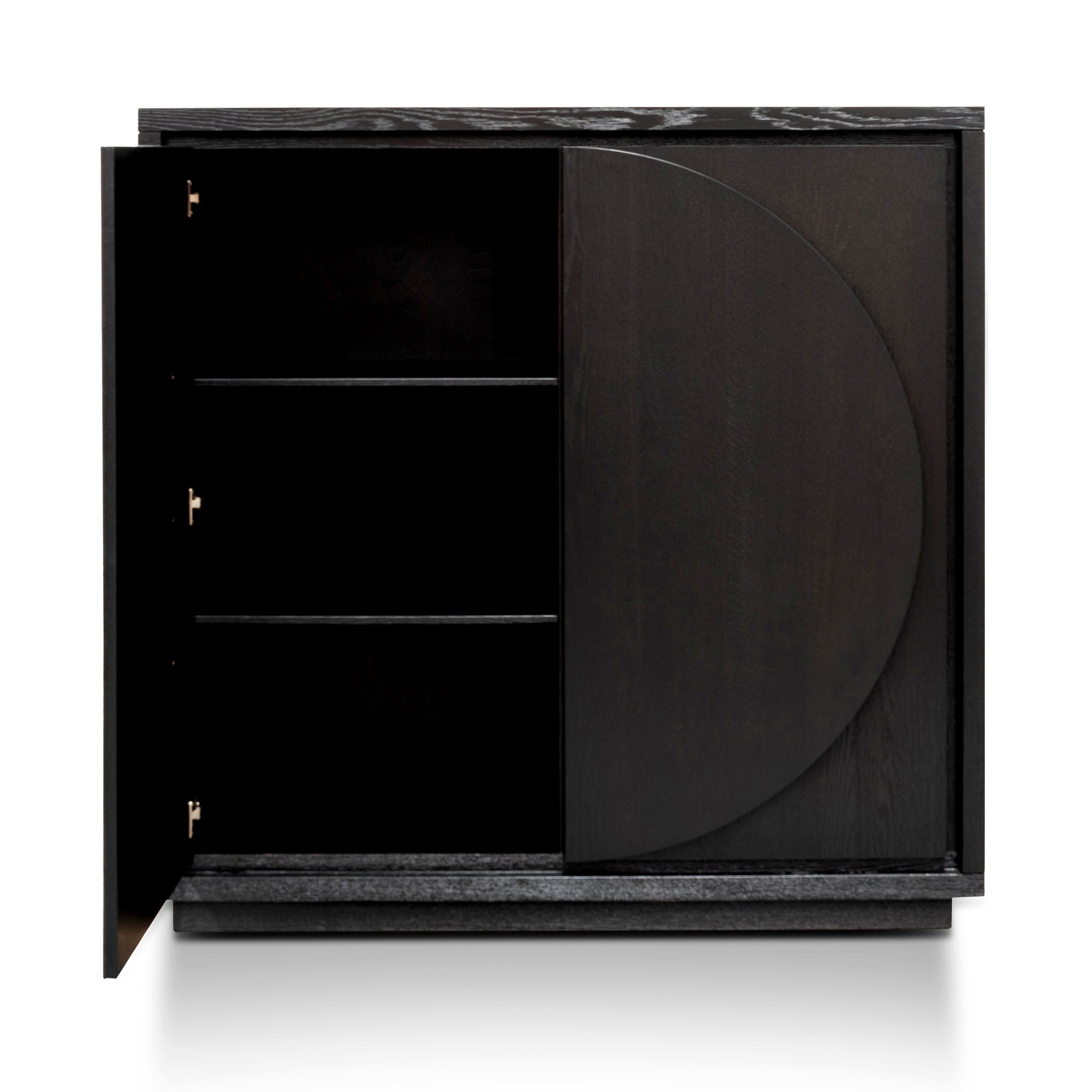 Bonnie 2 Doors Wooden Storage Cabinet - Textured Espresso Black Cabinet Valerie-Core   