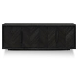 Miriam 2m Oak Buffet Unit - Textured Espresso Black Buffet & Sideboard Valerie-Core   
