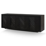 Miriam 2m Oak Buffet Unit - Textured Espresso Black Buffet & Sideboard Valerie-Core   