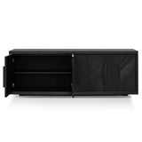 Miriam 2m Oak Buffet Unit - Textured Espresso Black Buffet & Sideboard Valerie-Core   