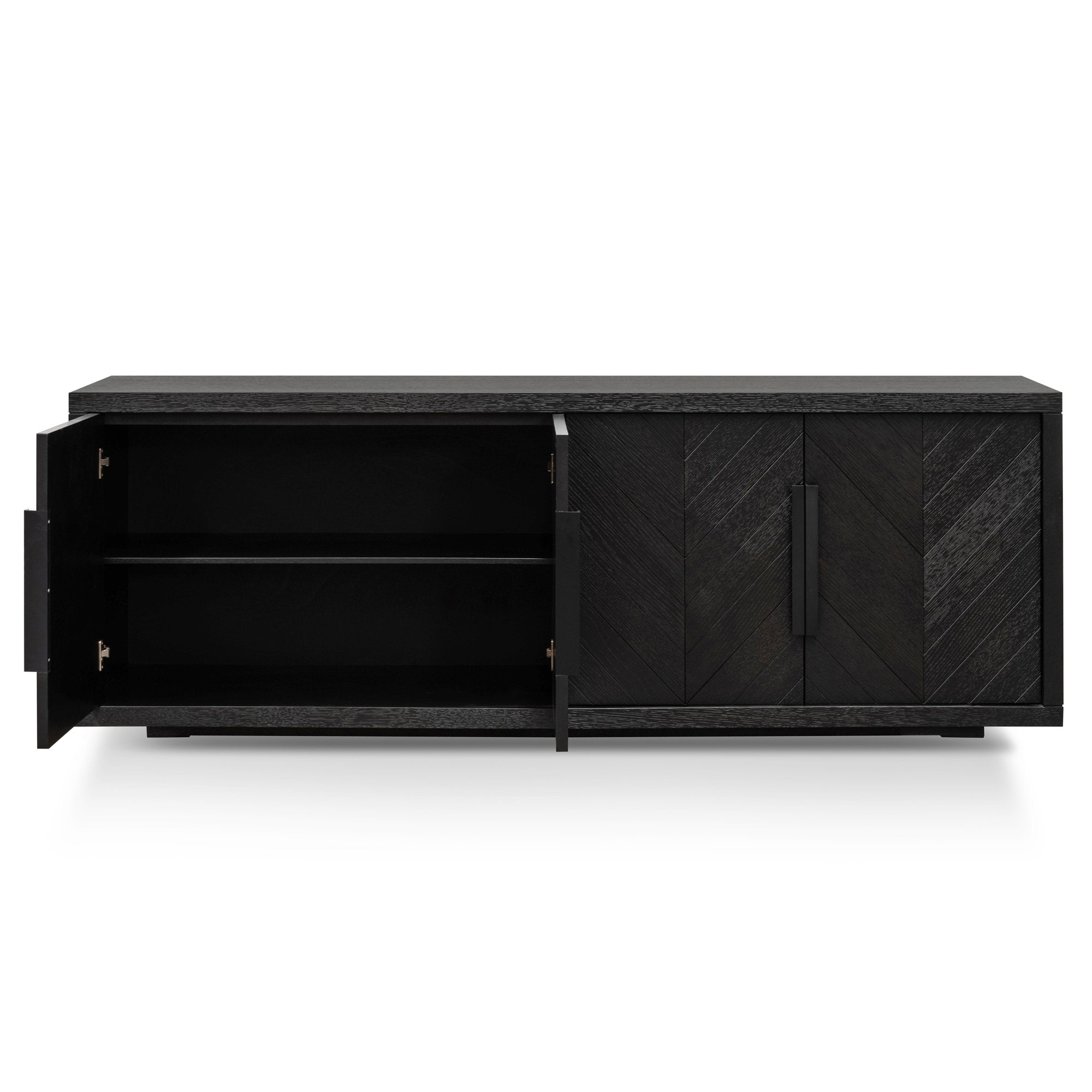 Miriam 2m Oak Buffet Unit - Textured Espresso Black Buffet & Sideboard Valerie-Core   