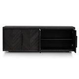 Miriam 2m Oak Buffet Unit - Textured Espresso Black Buffet & Sideboard Valerie-Core   