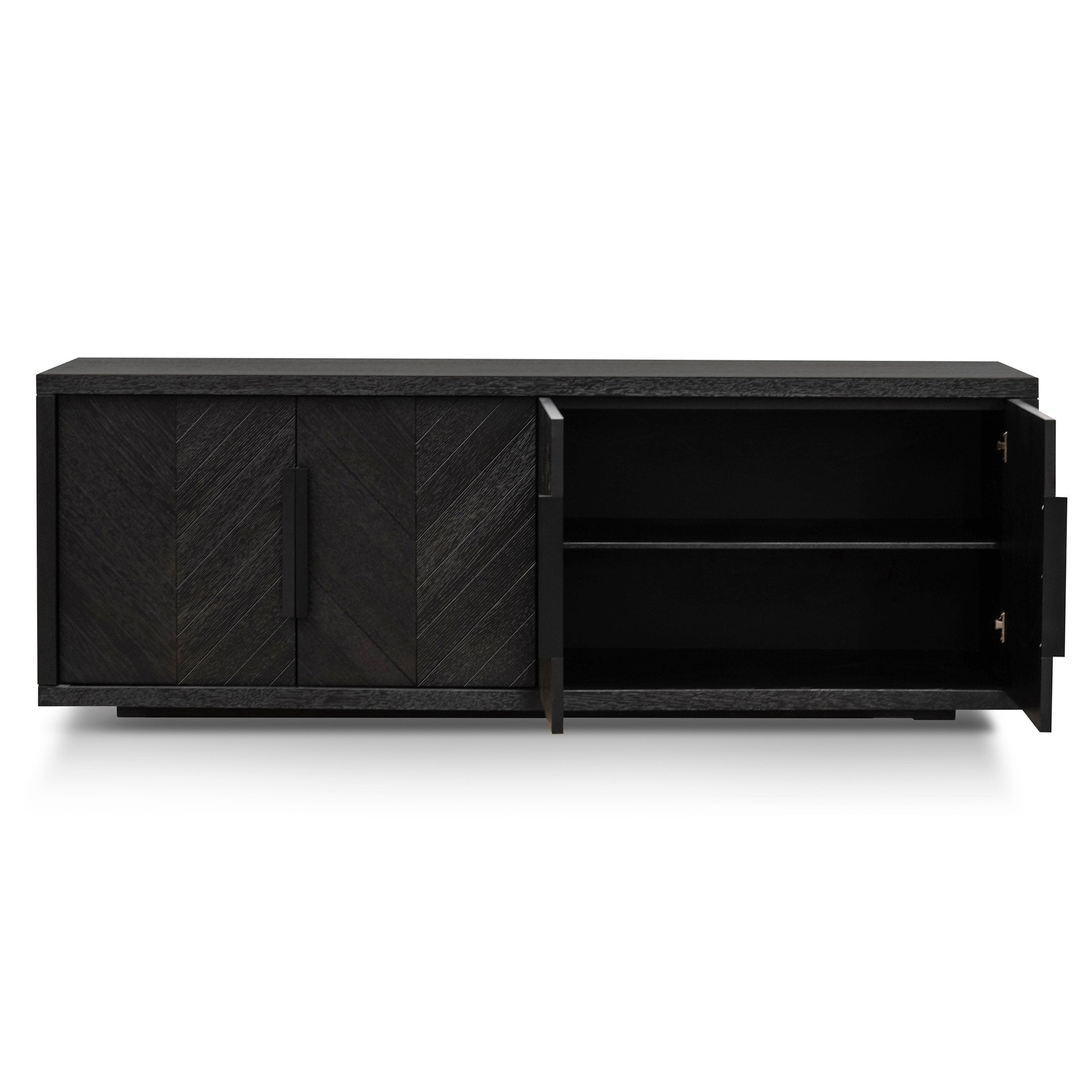 Miriam 2m Oak Buffet Unit - Textured Espresso Black Buffet & Sideboard Valerie-Core   