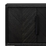 Miriam 2m Oak Buffet Unit - Textured Espresso Black Buffet & Sideboard Valerie-Core   