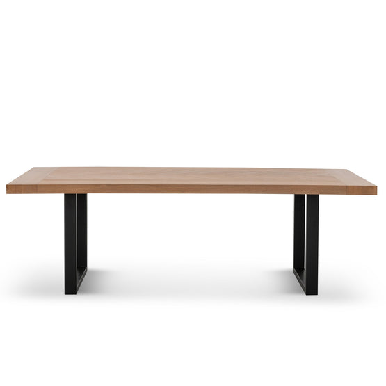 Miriam 2.4m Wooden Dining Table - Dusty Oak with Matte Black Base Dining Table Valerie-Core   