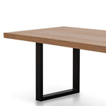 Miriam 2.4m Wooden Dining Table - Dusty Oak with Matte Black Base Dining Table Valerie-Core   