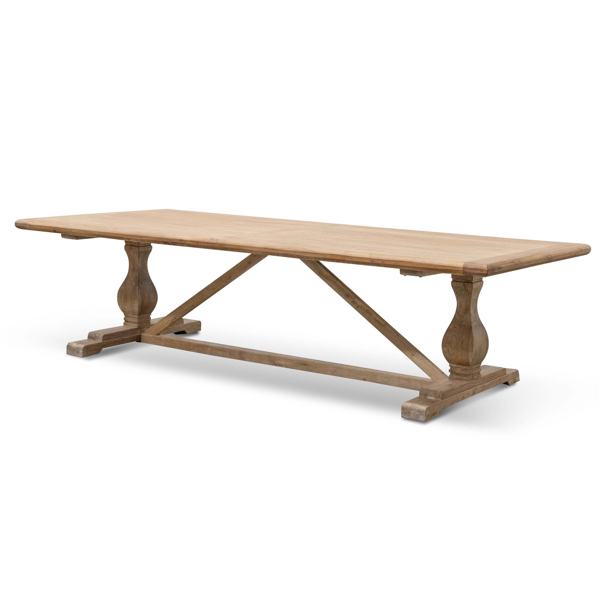 Ex Display - Titan 3m Reclaimed Elm Dining Table - Rustic Natural Dining Table Reclaimed-Core