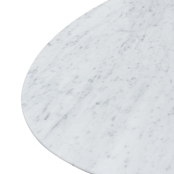 Tulip 2m White Marble Oval Dining Table - Black Base Dining Table Swady-Core   
