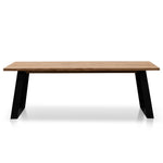 Hudson 2.2m Straight Top Dining table - Rustic Oak - Metal Legs DT6060-SI
