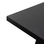 Hudson 2.2m Straight Top Dining table - Black Rustic Oak - Metal Legs Dining Table Sing-Core   
