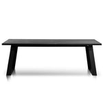 Hudson 2.2m Straight Top Dining table - Black Rustic Oak - Metal Legs Dining Table Sing-Core   
