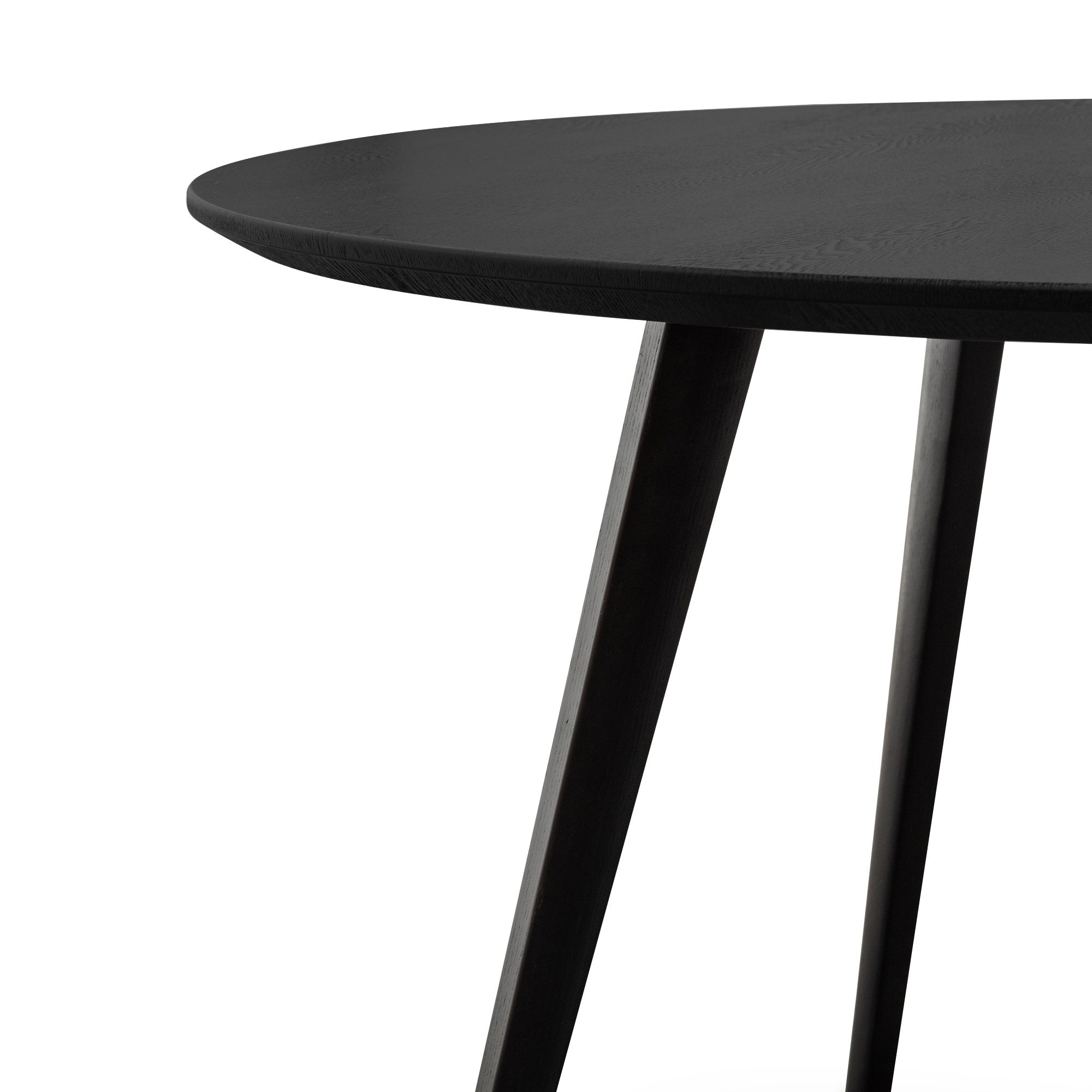 Halo 1.2m Wooden Round Dining Table - Full Black Dining Table Swady-Core   